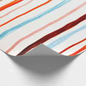 Red Lines Pattern. Horizontal Stroke Illustration. ラッピングペーパー (角)