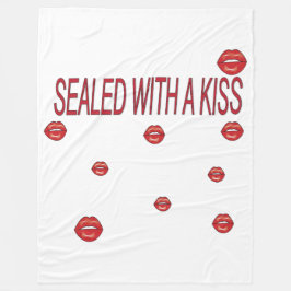 red lips フリースブランケット