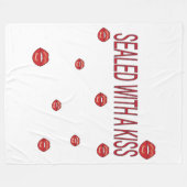 red lips フリースブランケット (正面(横))