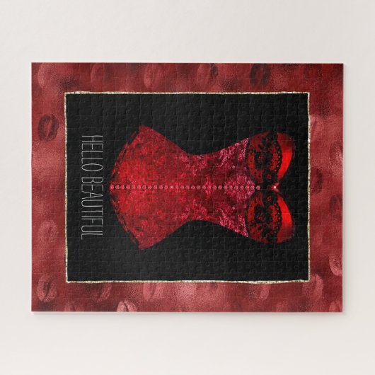 Red Lips Corset ジグソーパズル (横)