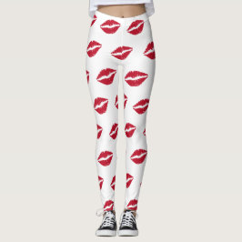 Red Lips Kiss Leggings レギンス