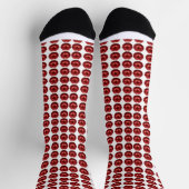 Red Lips Kiss Print ソックス (上部)