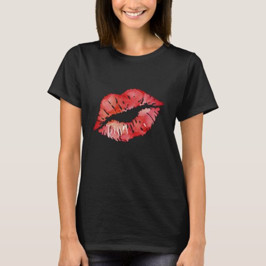 Red Lips Kisses Tシャツ (正面)