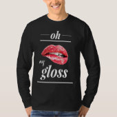 Red lips lipgloss oh my gloss tシャツ (正面)