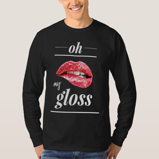 Red lips lipgloss oh my gloss tシャツ (正面)