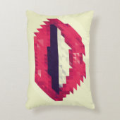 Red lips made of small triangles, pixelshipster,pi アクセントクッション (正面(垂直))