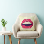 Red lips made of small triangles, pixelshipster,pi クッション (椅子)
