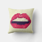 Red lips made of small triangles, pixelshipster,pi クッション (裏面)