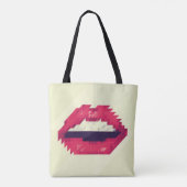 Red lips made of small triangles, pixelshipster,pi トートバッグ (裏面)