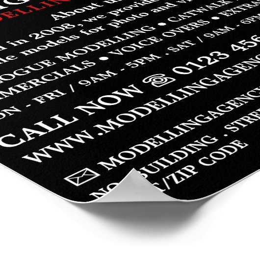 Red Lips、Modeling Agency、Model Agent Advert ポスター (角)