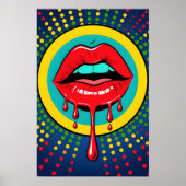 Red Lips Pop Art ポスター (正面)