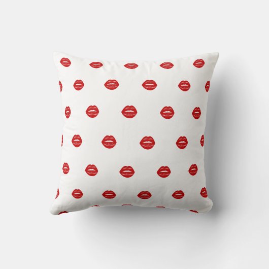 red lips throw pillow クッション (裏面)