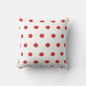 red lips throw pillow クッション (正面)
