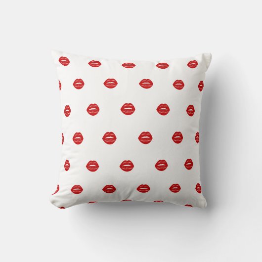 red lips throw pillow クッション (正面)
