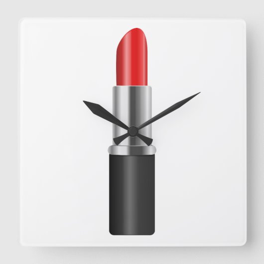 Red lipstick. スクエア壁時計 (正面)