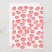 Red Lipstick Kiss Pattern Valentine’s Day Card シーズンカード (正面/裏面)