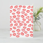 Red Lipstick Kiss Pattern Valentine’s Day Card シーズンカード (スタンド正面)