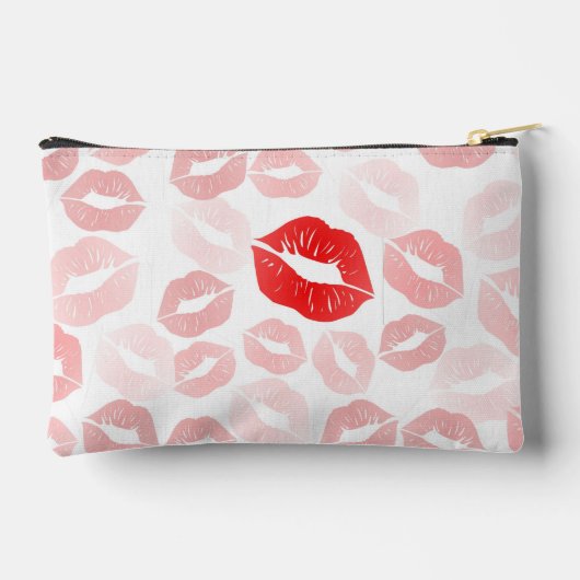 Red Lipstick Lips Cosmetic Makeup Bag アクセサリーポーチ (裏面)