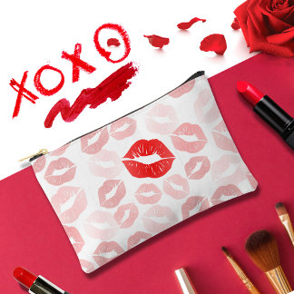 Red Lipstick Lips Cosmetic Makeup Bag アクセサリーポーチ