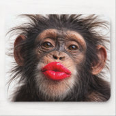 Red Lipstick on a Chimpanzee マウスパッド (正面)
