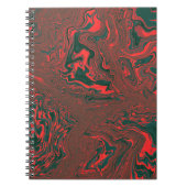Red Liquid Marble Abstract Pattern ノートブック (正面)