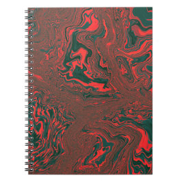 Red Liquid Marble Abstract Pattern ノートブック