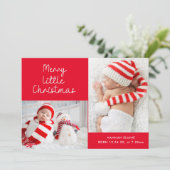 Red little christmas holiday birth announcement シーズンカード (スタンド正面)