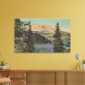 Red Lodge, MT - View of Beartooth Lake & Butte キャンバスプリント (インサイチュ (リビング))