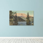 Red Lodge, MT - View of Beartooth Lake & Butte キャンバスプリント (インサイチュ (ウッドフロア))