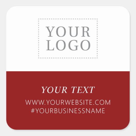 Red Logo Business Thank you カスタム Package スクエアシール (正面)