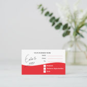 Red Logo Raffle Enter to Win Ticket プレイスカード (スタンド正面)