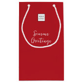 Red Logo Text Promotional Business Packaging スモールペーパーバッグ (裏面)