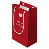 Red Logo Text Promotional Business Packaging スモールペーパーバッグ (正面アングル)