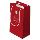 Red Logo Text Promotional Business Packaging スモールペーパーバッグ (裏面アングル)
