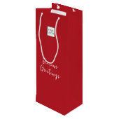 Red Logo Text Promotional Business Packaging ワインギフトバッグ (裏面アングル)