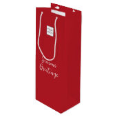 Red Logo Text Promotional Business Packaging ワインギフトバッグ (正面アングル)