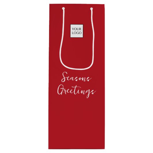 Red Logo Text Promotional Business Packaging ワインギフトバッグ (正面)