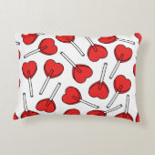 Red Lollipops, Heart Lollipops, Lollipop Pattern アクセントクッション (裏面)