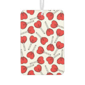 Red Lollipops, Heart Lollipops, Lollipop Pattern カーエアーフレッシュナー (裏面)