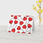 Red Lollipops, Heart Lollipops, Lollipop Pattern カード (黄色い花)