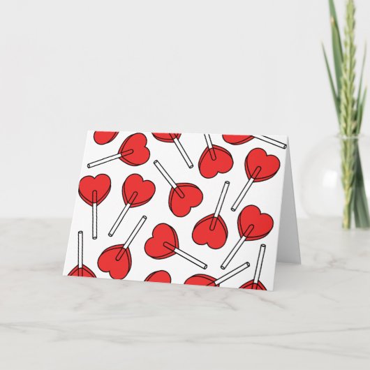 Red Lollipops, Heart Lollipops, Lollipop Pattern カード (正面)