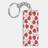 Red Lollipops, Heart Lollipops, Lollipop Pattern キーホルダー (正面左)