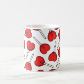 Red Lollipops, Heart Lollipops, Lollipop Pattern コーヒーマグカップ (中央)