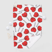 Red Lollipops, Heart Lollipops, Lollipop Pattern ゴルフタオル (インサイチュ)