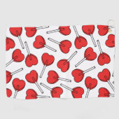 Red Lollipops, Heart Lollipops, Lollipop Pattern ゴルフタオル (横)