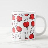 Red Lollipops, Heart Lollipops, Lollipop Pattern ジャンボコーヒーマグカップ (右)