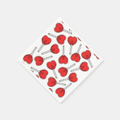 Red Lollipops, Heart Lollipops, Lollipop Pattern スタンダードカクテルナプキン (角)