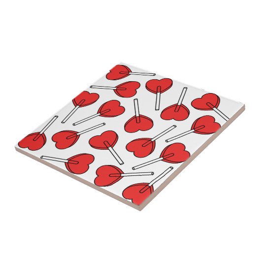 Red Lollipops, Heart Lollipops, Lollipop Pattern タイル (側面)