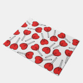 Red Lollipops, Heart Lollipops, Lollipop Pattern ドアマット (アングル)