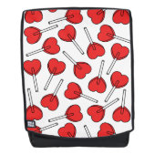 Red Lollipops, Heart Lollipops, Lollipop Pattern バックパック (正面)